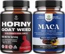Bundle of Horny Goat Weed with Black Maca Root, Tongkat Ali, Saw Palmetto & Panax Ginseng Extract for Stamina & Energy and Black Maca Root with Siberian Ginseng Ashwagandha - Men’s Wellness Supplement