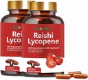 Lycopene Capsules, Natural Lycopene 200mg med Organic Reishi Mushroom 200mg Supplement för Prostate Health och Immune Support - Gluten-Free, Non-GMO, 60 Capsules (2 Pack)