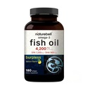 NatureBell Omega-3 Fish Oil - 180 Softgels - Stöd för gemensam, hjärna och hjärthälsa * - med EPA & DHA - No Burps or Fishy Aftertaste - Non-GMO & Mercury-Free Formel - Lemon Flavor