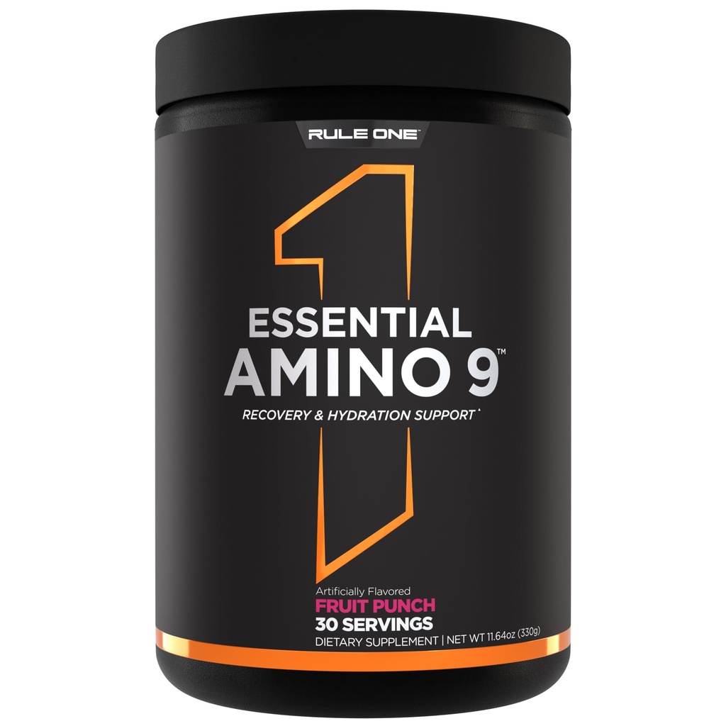 Regel 1 Proteins Essential Amino 9 - Återställning & Hydration Support med 7,5 g av viktiga aminosyror + elektrolyter (30 portioner, fruktpunch)