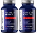 100% Pure Krill Oil 1000MG 120-Day Supply Double Strength 56% Fosfolipider Astaxanthin Sustainable Antarctic SuperbaBoost Omega 3 EPA DHA Heart Brain Skin Care, Tredjepartstestad, No Fish Oil