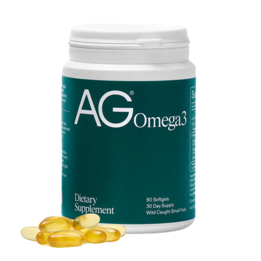 AG1 Omega 3 Fish Oil Softgels - 2000mg EPA & DHA från Wild-Caught Fish, stöder hjärta, hjärna och gemensam hälsa | 90 kapslar | Atletic Greens Supplement