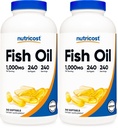 Nutricost Fish Oil Omega 3 Softgels med EPA & DHA (1000mg Fish Oil, 560mg Omega-3), 240 Softgels, Non-GMO, Gluten Free. (Pack of 2)