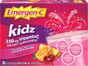Emergen-C Kidz 250mg Kids Vitamin C Powder, koffeinfri, Immune Support Drink Mix, Fruit Punch Flavor - 30 greve / 1 månad Supply