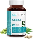Biovitalia Plant Baserat Neem 1000mg Kapsel för Män & Kvinnor | Kosttillskott | Stöd Hälsosam & Främja Avgiftning - 60 Vegankapslar
