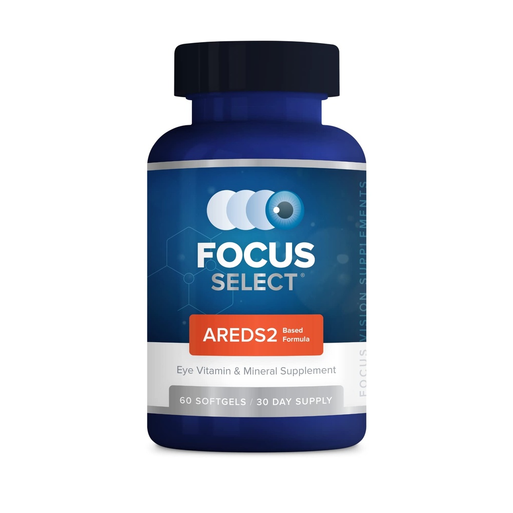 Fokus Välj AREDS2 Baserat Eye Vitamin-Mineral Supplement - AREDS2 Baserat Supplement for Eyes (60 ct 30 Day Supply) - AREDS2 Based Low Zinc Formula - Eye Vision Supplement och Vitamin