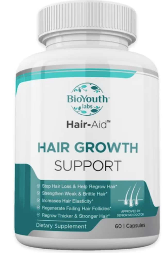 Labs Hair Growth Vitamins Supplement for Thicker Hair Growth, 60 Capsules - Nutritious Blend of Vitamin E, Raspberry Ketone, Iron & Saw Palmetto för att minimera håravfall för både kvinnor och män.
