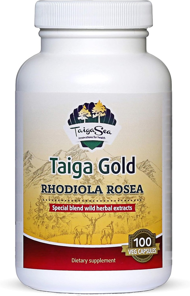 Wild Rhodiola Rosea Extract, Siberian Herbal Extract Blend för naturlig stressavlastning, fokus, humör och mental förfriskning, optimal energi och uthållighet, Rhodiola Root Capsules