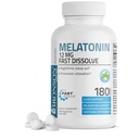 Bronson Melatonin 12mg Snabbupplöst nattsömnhjälp Support & Relaxation Support, 180 Peppermint Vegetarian Lozenges