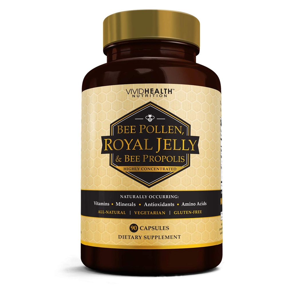 High Potency Royal Jelly och Bee Pollen Capsules, 90 Count