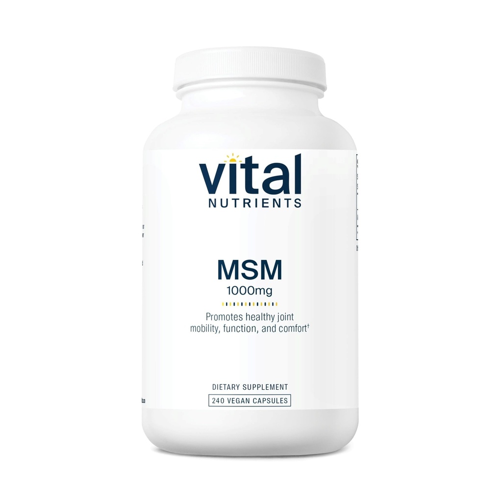 Vitala näringsämnen - MSM 1000 mg - naturlig form av organisk svavel - 240 kapslar