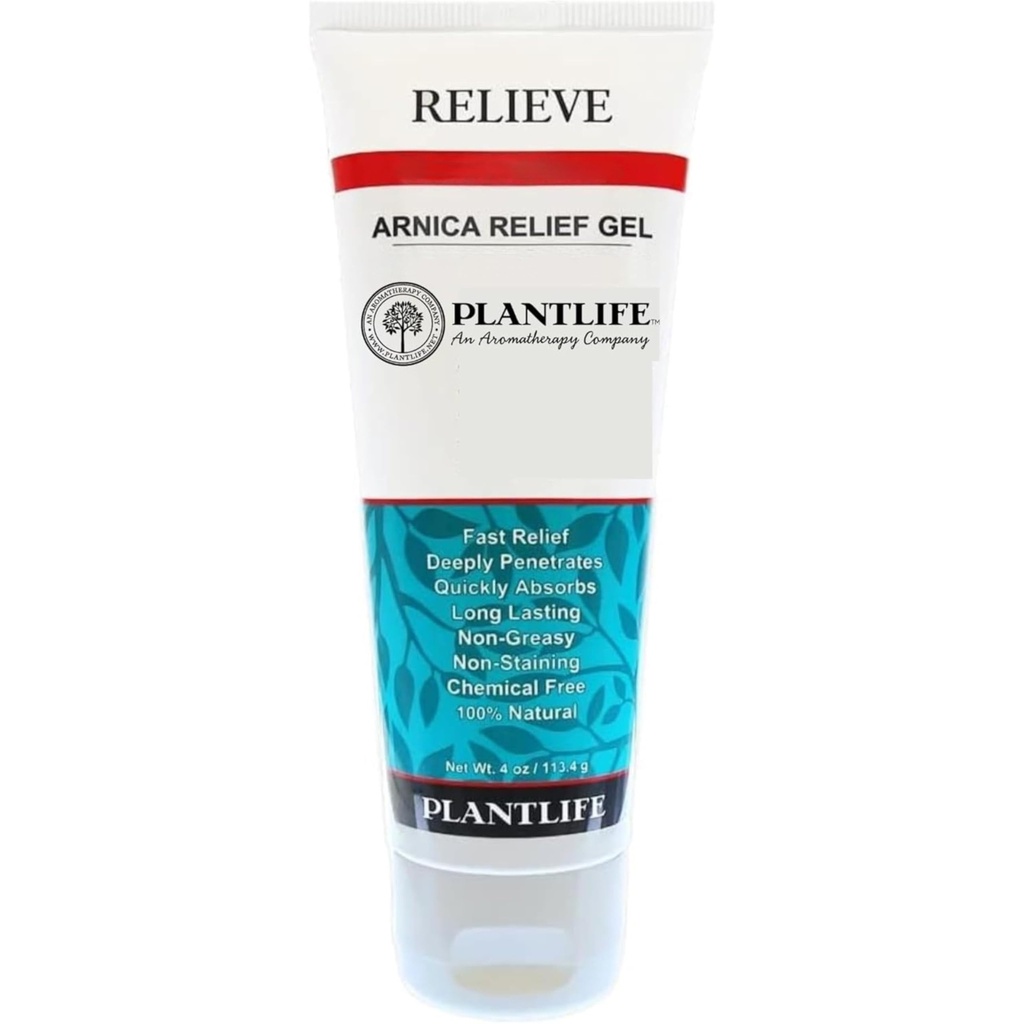 Plantlife Arnica Relieve Gel - Made with Arnica and 100% Pure Essential Oils - Relieve Products are a Homeopathic Solution for Everyday Use - Works Quickly and Effectively - Made in California