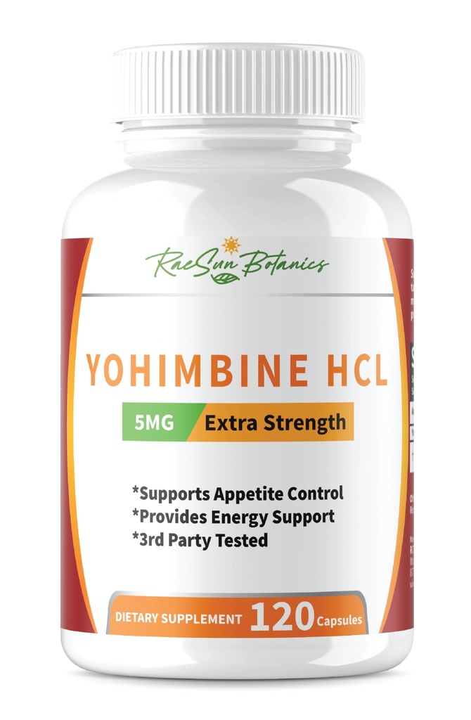 Yohimbine HCL Bark Extract Extract Extra Strength Supplement 5mg x 120ct Capsules Premium Fat Burner, Viktminskning, Appetite Control, Manlig Support, Energi och Mer