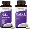 LifeSeasons Breathe-X med Lung Capaci-T - Allergy & Respiratory Support - Fast Acting Sinus Relief - Ökar Oxygen Capacity & Reduces Mucus - 180 kapslar