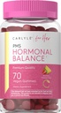Carlyle Hormonal Balance för kvinnor och PMS Supplement | 70 Gummies | Vitamin Complex | med järn | Vegan, icke-GMO, Gluten Free | för Herr