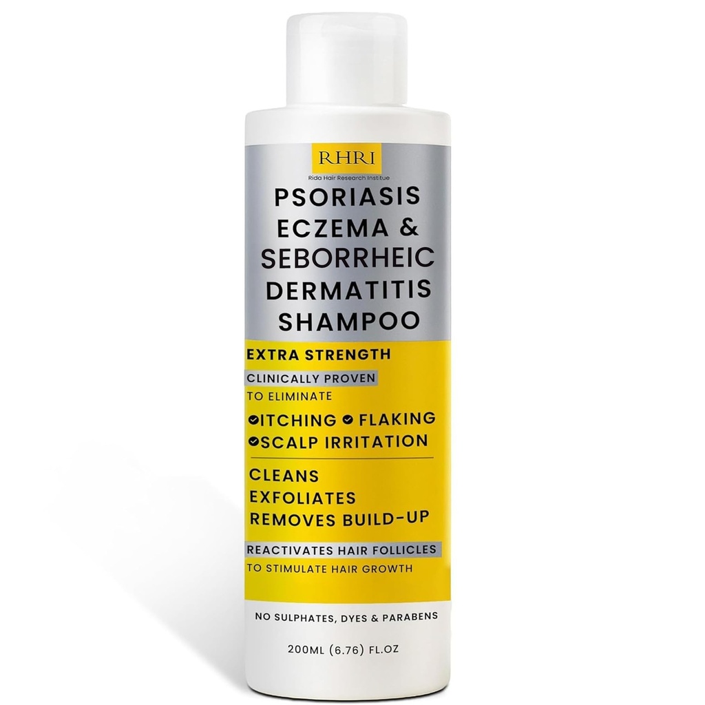 Antifungal Psoriasis Shampoo, Eczema, Seborrheic Dermatitis Shampoo | Soothes Itching, Flaking & Irritation | Repairs Scalp, Strengthens Hair, Stimulates Regrowth | Medicated Scalp Treatment