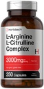 Horbäach L-arginin L-Citrulline Complex | 3000mg | 250 kapslar | Non-GMO, Gluten Free Supplement