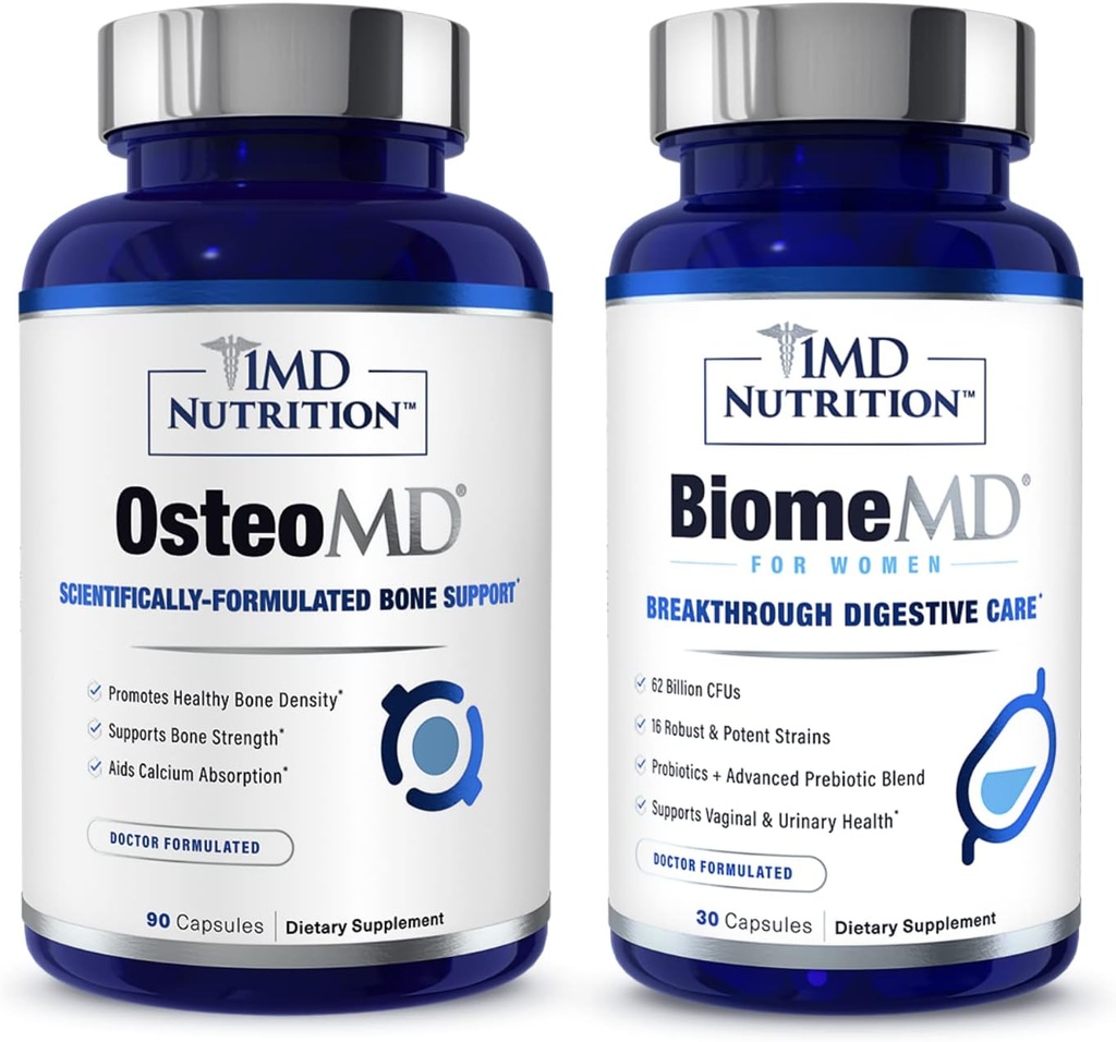 1MD Nutrition OsteoMD & BiomeMD för kvinnor Bundle