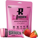 Braven Bar Strawberry Energy Bars (1,59 oz, Pack of 10) - Energy Chews Alternative med 5g Protein - On-the-Go Snacks för körning, vandring och sport - Gluten Free Snacks - Bars Protein
