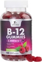 B12 Vitamins Energy Gummies 3000 mcg - Extra styrka B 12 Gummy för Metabolism & Immune System Support - Chewable Dietary B12 Supplements for Adults & Kids Caffeine Free Gummy Vitamin - 120 Gummies