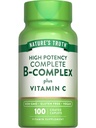 Naturens Sanning Vitamin B Complex Plus Vitamin C | 100 Caplets | Vegan, Non-GMO & Gluten Free Supplement