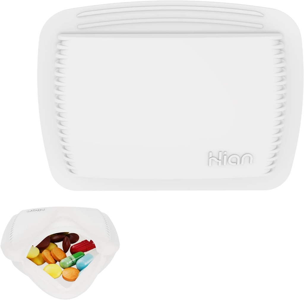 1 Pieces Pill Organizer Återanvändbar Pocket Pill Case Portable Open Pill Pouch Silicone Small Pill Box Pill Container Pill Holder Pill Bags Organisera Medication, Vitaminer och Tabletter för Resa (Vit)