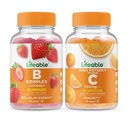 Livlig B-komplex + Vitamin C 750mg, Gummies Bundle - Stor smak, Vitamin Supplement, Gluten Free, GMO Free, Chewable