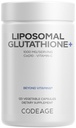 Codeage Liposomal Glutathione+, 1000mg, Vitamin C, CoQ10, 120 Capsules