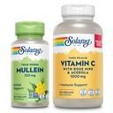 SOLARAY Vitamin C 1000mg och Mullein Leaf Wellness Bundle - Time Release Vitamin C Supplement och Mullein kapslar, traditionellt används för Wellness Support - Vegan, 60-dagars garanti, 275 / 100 VegCaps
