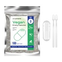 Tomma Vegan kapslar storlek 0 - (100 greve) Tomma kapslar DIY Vegetable Capsule Fyllning - Veggie Empty Caps med 2 Micro Lab Spoons