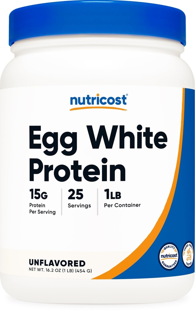 Nutricost Egg White Protein Powder 1lb (Unflavored) - Icke-GMO, Gluten Free