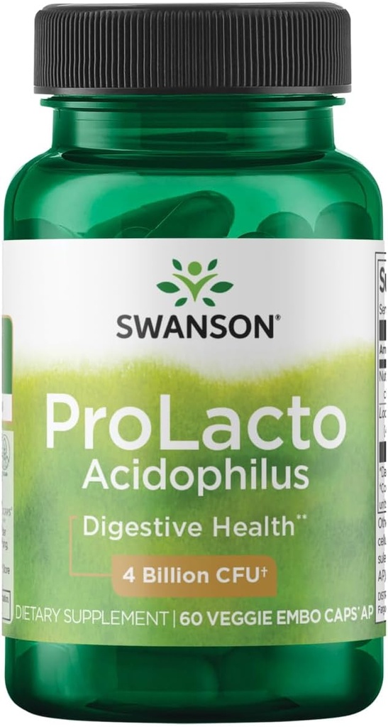 Swanson Prolacto Acidophilus 4 miljarder Cfu 60 Veg kapslar