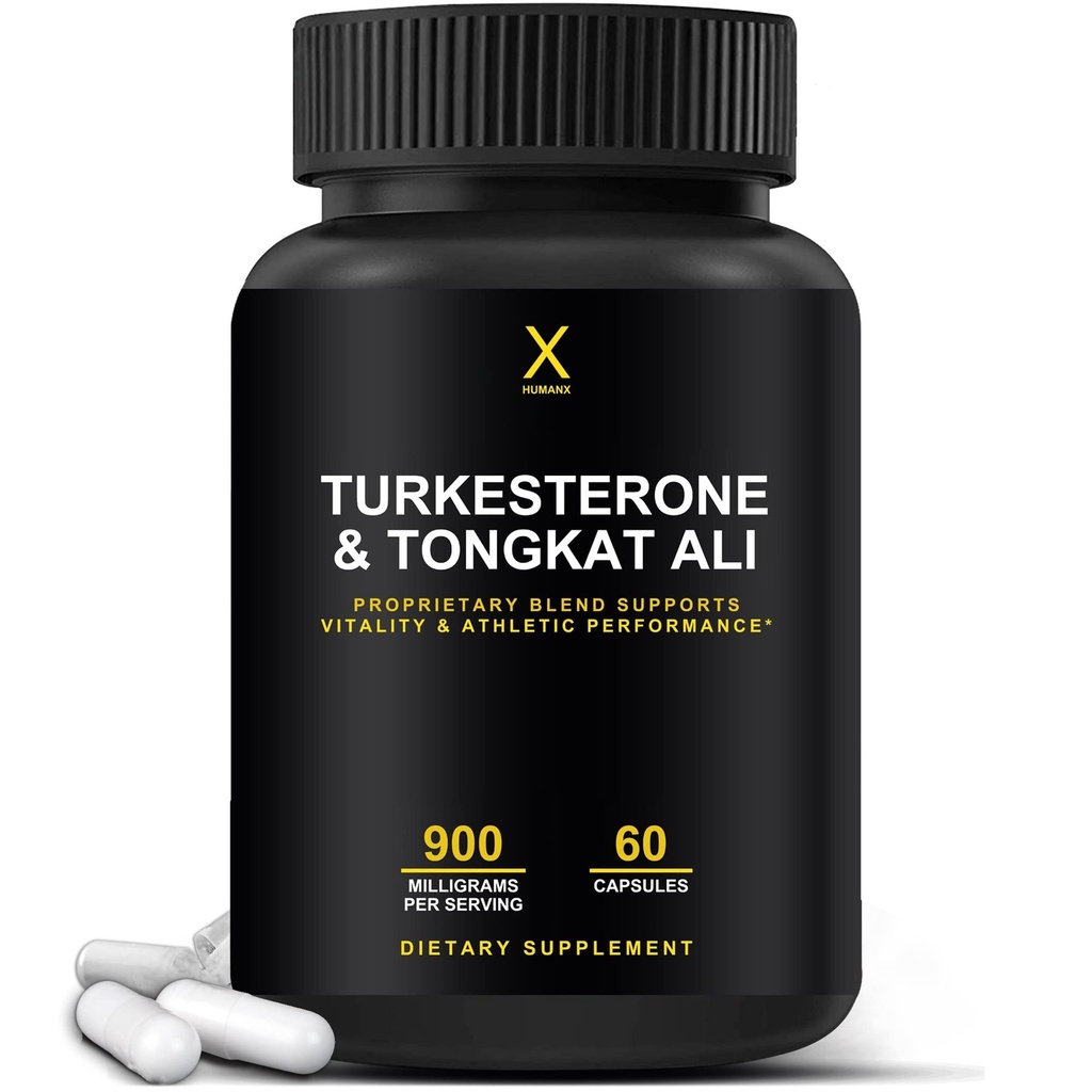 HUMANX Turkesterone & Tongkat Ali 900mg - Stöder energi, uthållighet och muskelåterhämtning och tillväxt - Turkesterone Supplement - Tongkat Ali Supplement - Long Jack Extract (Eurycoma Longifolia)