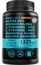 12-i-1 Nootropic Brain Supplement med koffein Anhydrous: Ginkgo Biloba för hjärnstöd, minne och fokus - B12, Alpha GPC, L Theanine och Choline Supplements with Bioperine with 1321mg (60ct)
