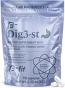 B-FIT Digestive Herbal Supplement - Ginger Root, Turmeric, Fennel och Cuachalate - 60 kapslar - 100% naturlig formel för enkel matsmältning och magbesvär - Använd före måltider