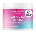 Rosa Stork Wild Yam Cream - Natural Hormone Balance för kvinnor - PMS, fertilitet, Perimenopause, Menopause - Bioidentical Cream - Unscented, 4 oz