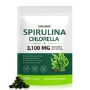 Spirulina Chlorella Capsules,17-i-1 Supergreens Blend Rich i protein, klorofyll, vitaminer, stöder energi, immun & Gut Health, Easy Absorption, 300 Softgels