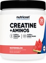 Nutricost Creatine + Aminos 30 portioner (Watermelon smaksatt) - 5 000 mg kreatinmonohydrat + 5000 mg Amino BCAA Blend Per servering