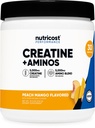Nutricost Creatine + Aminos 30 portioner (Peach Mango smaksatt) - 5 000 mg kreatinmonohydrat + 5000 mg Amino BCAA Blend Per servering