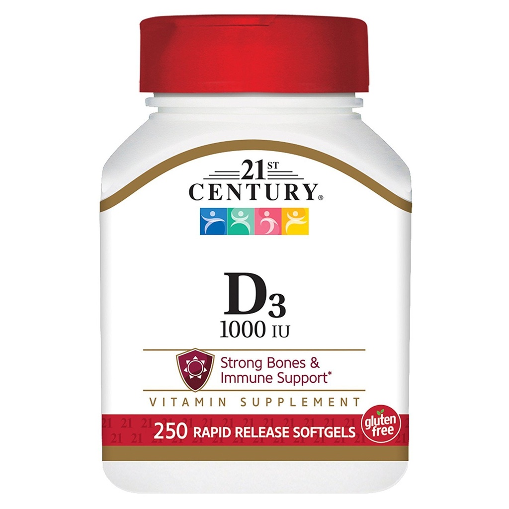 21st Century D3 1000 IE Softgels, 250 greve (27415)
