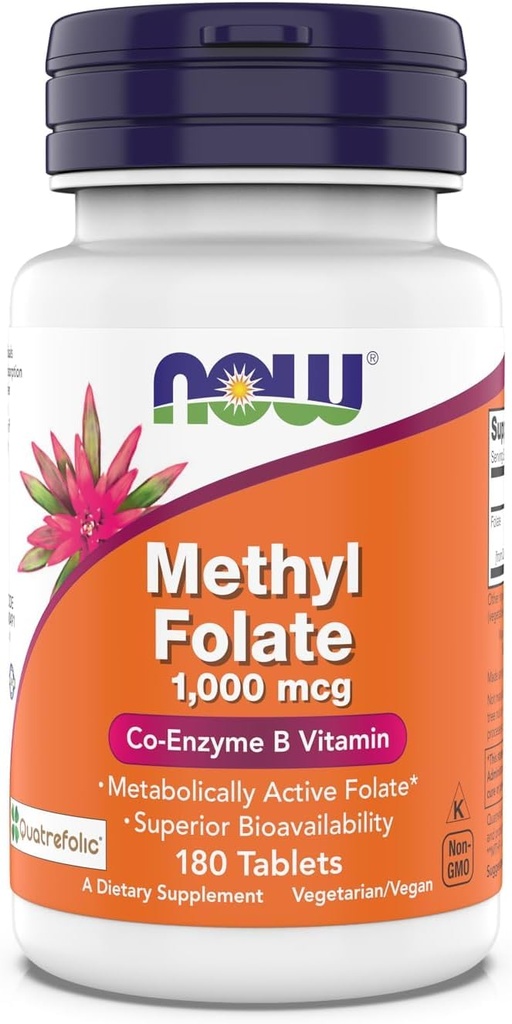 Nu Tillägg, Methyl Folate 1000 mcg, Metabolically Active Folate*, Co-Enzyme B Vitamin, 180 tabletter