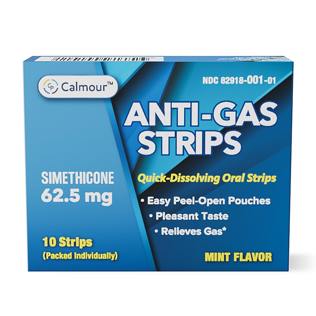 Anti Gas Relief 10 Strips | Mint Flavor Oral Dissolvable Anti Bloating Relief Strips | Rapid Gas Relief för vuxna | Effektiv Bloating Relief för kvinnor | Simethicone Anti Bloating för kvinnor