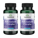 Swanson Potassium Citrate - Mineral Supplement Promoting Heart Health & Energy Support - Aids Optimal Nerve & Kidney Function with Natural Ingredients - (120 kapslar, 99mg Varje) (2 Pack)