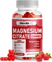 Magnesium Glycinate Gummies 1000mg - Sugar Free Magnesium Potassium Supplement med vitamin D, B6, Q10 för lugn humör och sömnstöd - 60 jordgummies