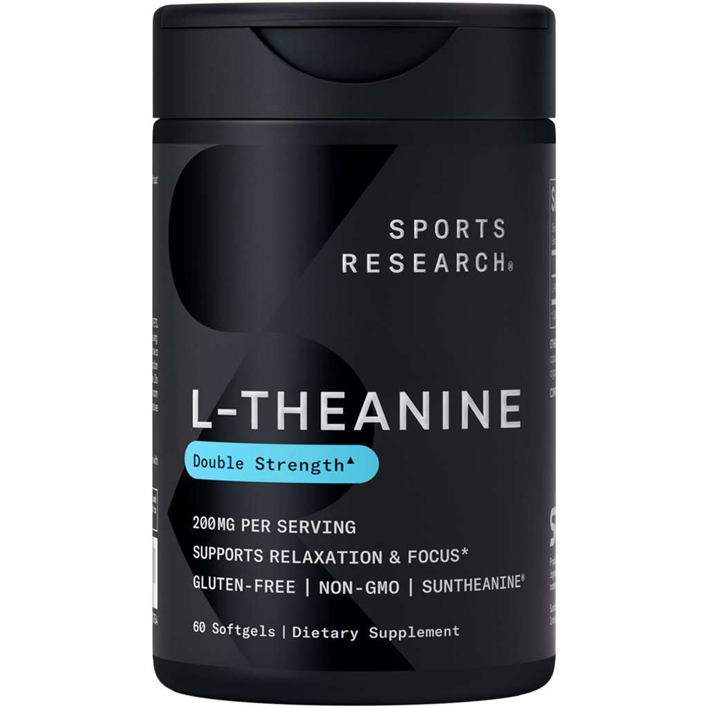 Sports Research® L-Theanine 200mg with Suntheanine®, 60 Softgels