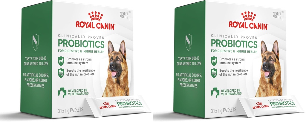 Royal Canin Probiotics for Dogs Digestive and Immune Health Powder Supplement for Dogs of All Ages, 30 Count (Pack of 2)