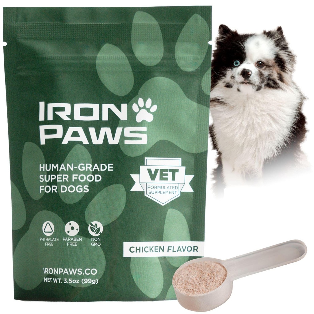 Human-Grade Superfood For Dogs, Premium Greens Powder Supplement For Dental Health, Longevity, Hip & Joint, Gut Health, Allergies, Immune Support, Skin & Coat - 3.5 oz Nutrient Dense Formula