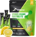 Hydration Electrolyte Powder, Electrolyte Drink, Hydration Supplement Drink Mix, Hydration Packets med Vitamin & Minerals, Keto Friendly, Vegan, Non-GMO, No Sugar, Lemon Flavor (20 Sticks)