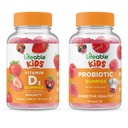 Livliga Probiotiska 2 miljarder CFU Barn + Vitamin D Kids, Gummies Bundle - Great Tasting, Vitamin Supplement, Gluten Free, GMO Free, Chewable Gummy