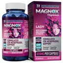 MAGNOX Lady Magnesium Supplement | Menopaus och PMS Support Supplement för kvinnor | Magnesiumkomplex med vitamin B6, B1, B12, D, Zink | Höga Absorption Dead Sea Organic Magnesium | 60 kapslar